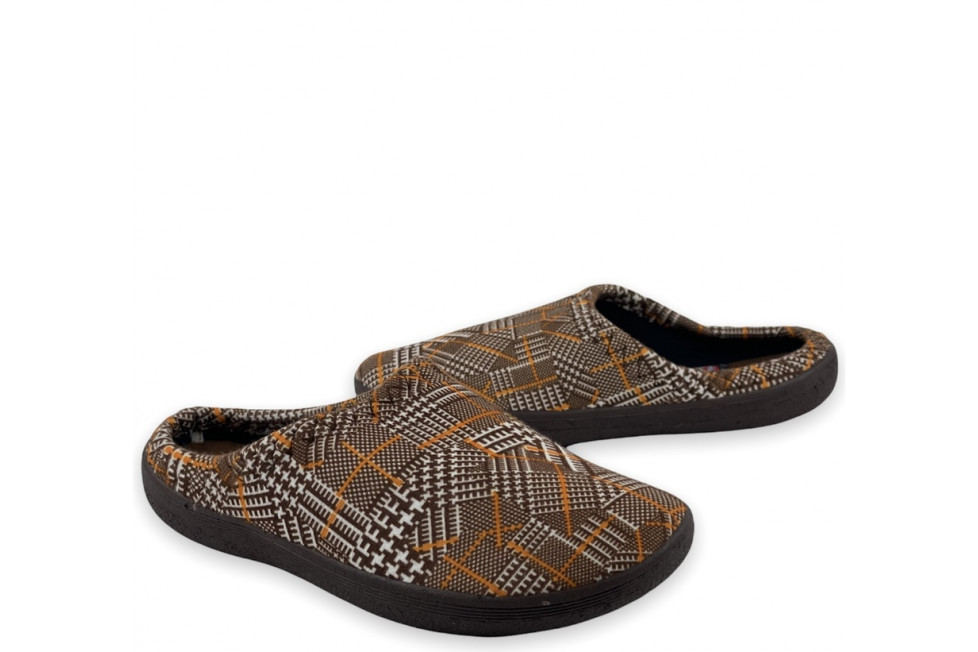 Γυναικείες Παντόφλες Καφέ Checkered