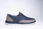 Δερμάτινα Slip-On Παπούτσια Σε Σκούρο Μπλε Χρώμα