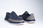 Δερμάτινα Slip-On Παπούτσια Σε Σκούρο Μπλε Χρώμα
