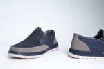 Δερμάτινα Slip-On Παπούτσια Σε Σκούρο Μπλε Χρώμα