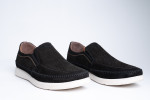 Slip-On Δερμάτινα Ανατομικά Παπούτσια Σε Μαύρο Χρώμα