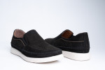 Slip-On Δερμάτινα Ανατομικά Παπούτσια Σε Μαύρο Χρώμα