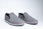 Δερμάτινα Slip-On Παπούτσια Σε Γκρι Χρώμα