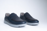 Slip-On Δερμάτινα Ανδρικά Παπούτσια Σε Σκούρο Μπλε Χρώμα