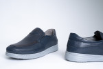 Slip-On Δερμάτινα Ανδρικά Παπούτσια Σε Σκούρο Μπλε Χρώμα