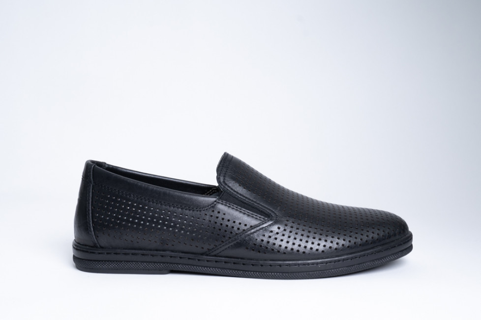 Δερμάτινα Slip-On Παπούτσια Σε Μαύρο Χρώμα