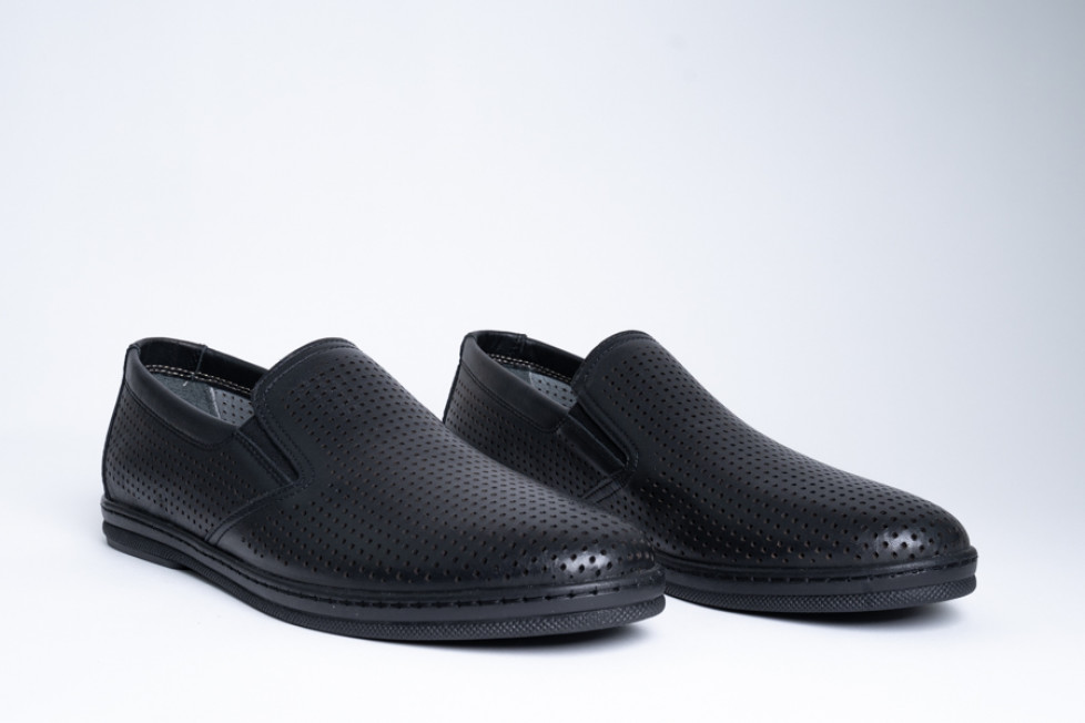 Δερμάτινα Slip-On Παπούτσια Σε Μαύρο Χρώμα