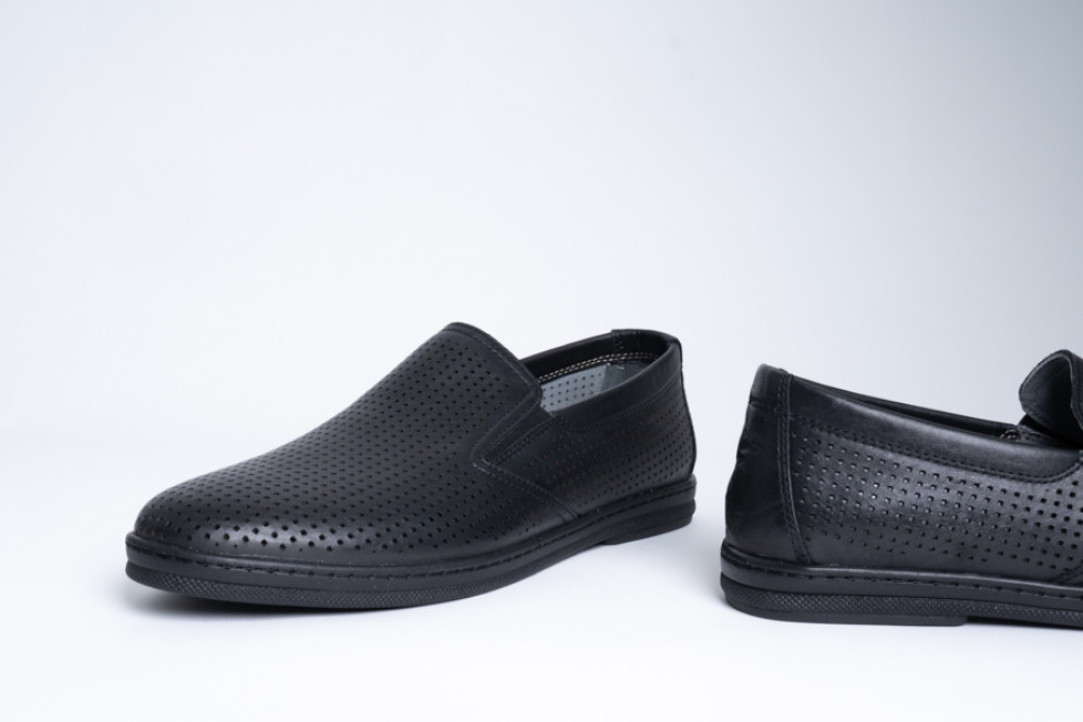 Δερμάτινα Slip-On Παπούτσια Σε Μαύρο Χρώμα