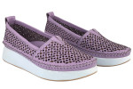Γυναικεία Δερμάτινα Slip-On Παπούτσια Με Διάτρητο Σχεδιασμό