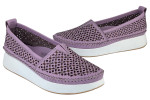 Γυναικεία Δερμάτινα Slip-On Παπούτσια Με Διάτρητο Σχεδιασμό