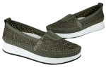 Γυναικεία Δερμάτινα Slip-On Παπούτσια Με Διάτρητο Σχεδιασμό