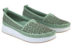 Γυναικεία Δερμάτινα Slip-On Παπούτσια Με Διάτρητο Σχεδιασμό