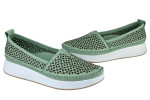 Γυναικεία Δερμάτινα Slip-On Παπούτσια Με Διάτρητο Σχεδιασμό