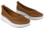 Γυναικεία Δερμάτινα Slip-On Παπούτσια Με Διάτρητο Σχεδιασμό