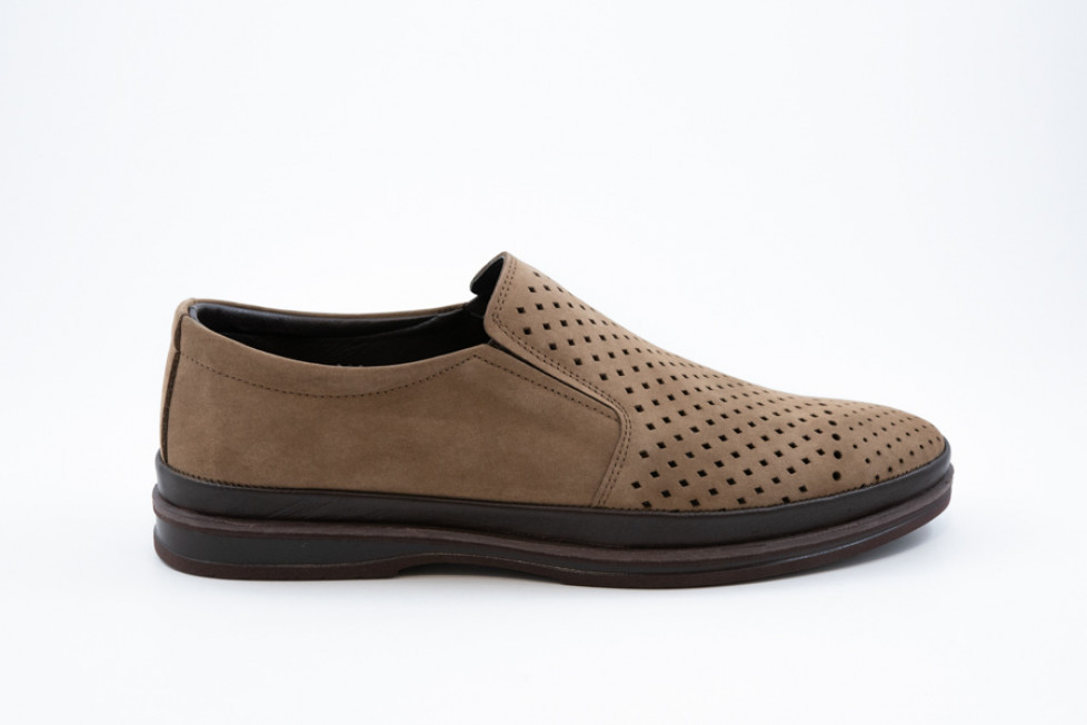 Ανδρικό Δερμάτινο SLIP - ON KHAKI
