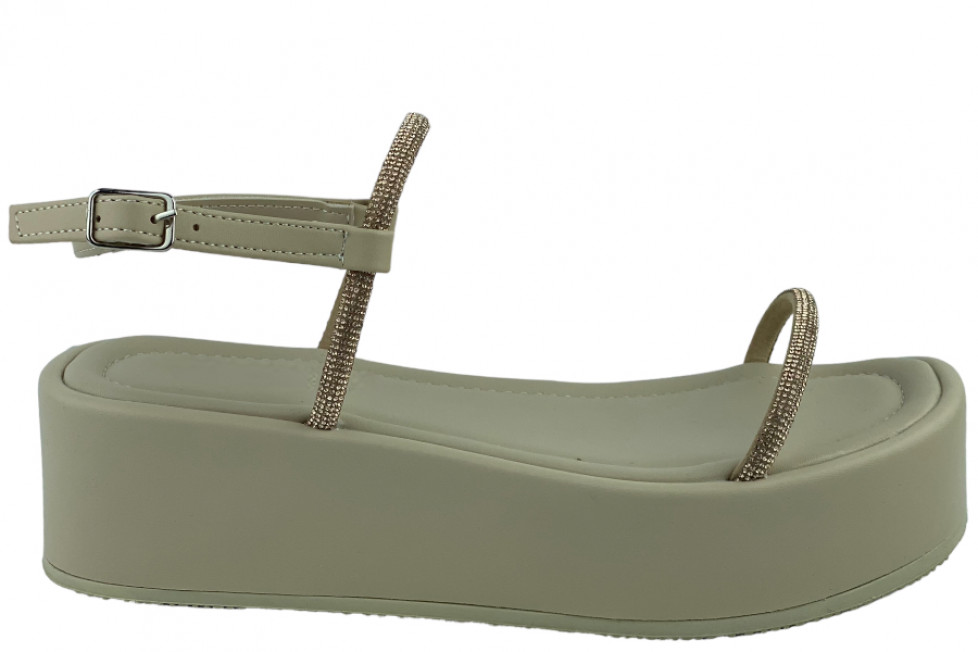 Γυναικεία Flatforms Με Strass Λουράκια