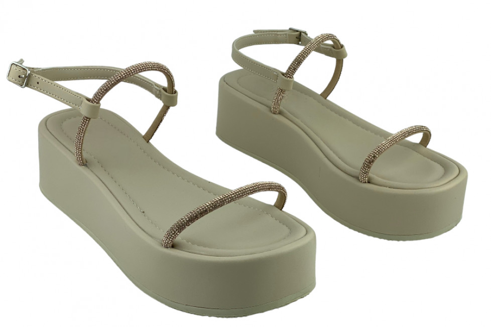 Γυναικεία Flatforms Με Strass Λουράκια
