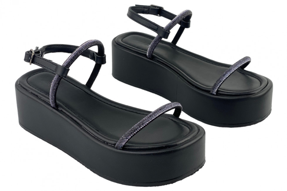 Γυναικεία Flatforms Με Strass Λουράκια