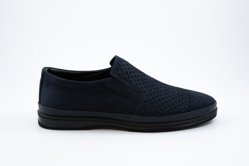 Ανδρικό Δερμάτινο SLIP - ON NAVY