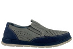 Δερμάτινα Slip-On Παπούτσια Σε Γκρι Χρώμα