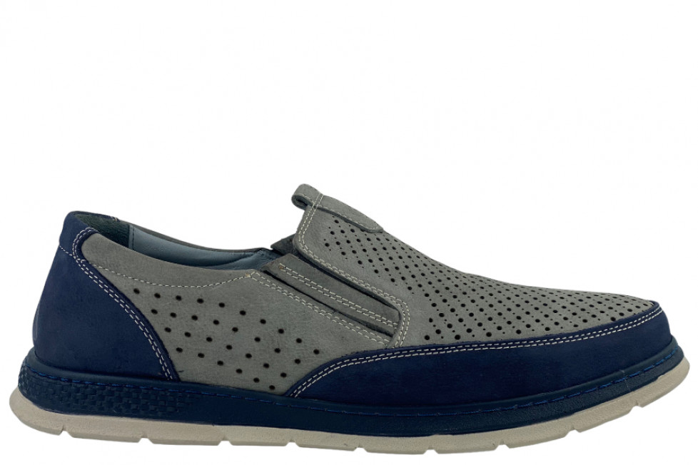 Δερμάτινα Slip-On Παπούτσια Σε Γκρι Χρώμα