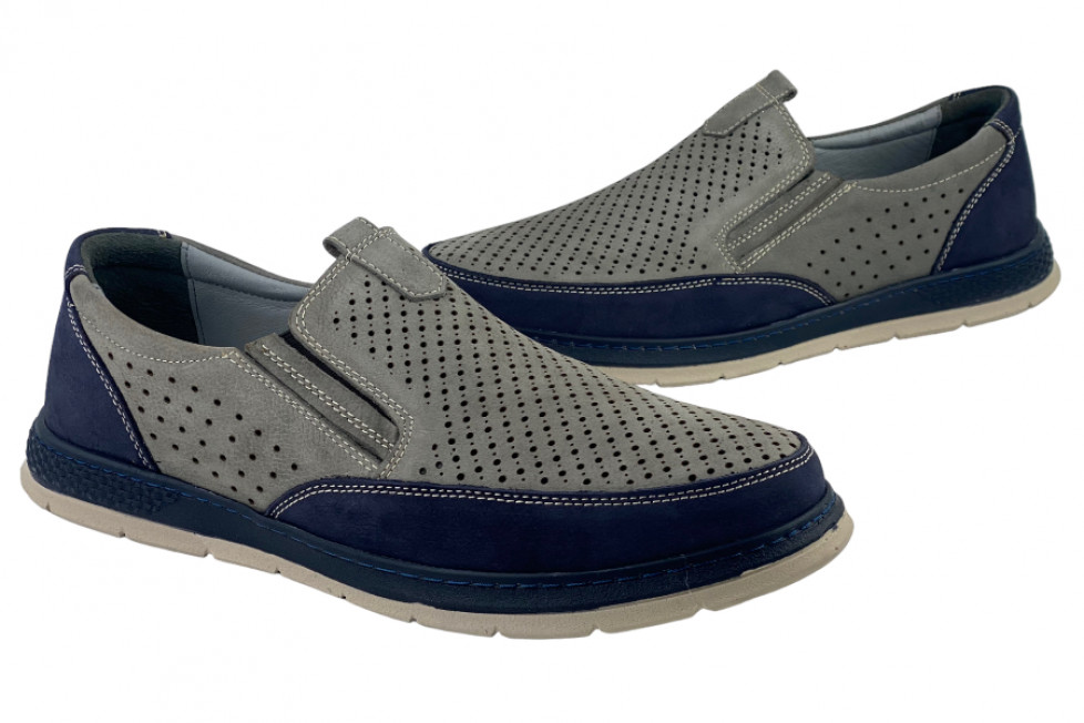 Δερμάτινα Slip-On Παπούτσια Σε Γκρι Χρώμα