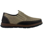 Δερμάτινα Slip-On Παπούτσια Σε Μπεζ Χρώμα