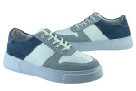 Ανδρικά Δερμάτινα Sneakers Με Λευκή Σόλα
