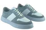 Ανδρικά Δερμάτινα Sneakers Με Λευκή Σόλα