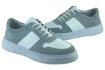 Ανδρικά Δερμάτινα Sneakers Με Λευκή Σόλα