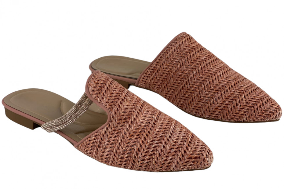 Γυναικεία Κλειστά Mules Strass Λουράκι