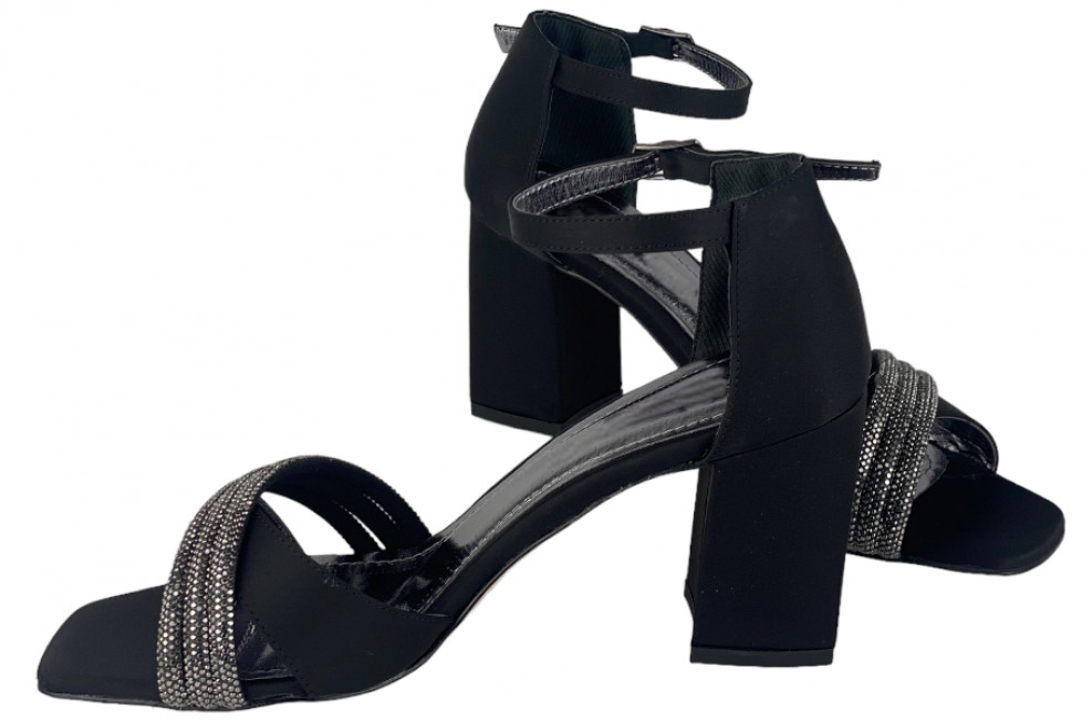 Γυναικεία Σατέν Πέδιλα Με Strass