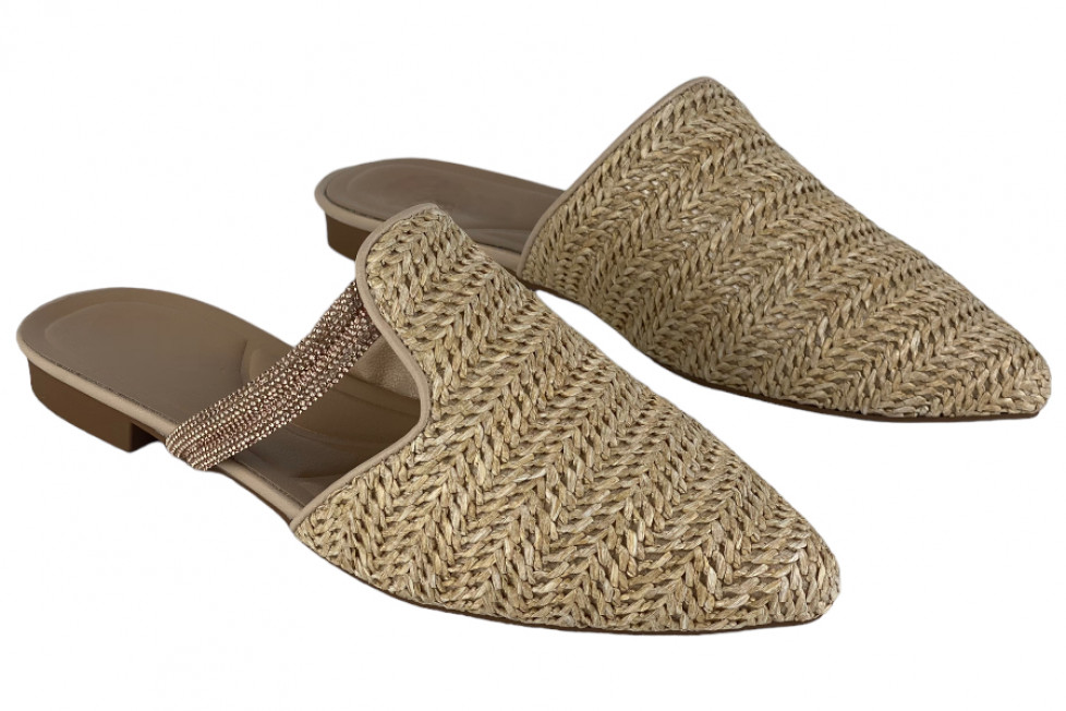 Γυναικεία Κλειστά Mules Strass Λουράκι