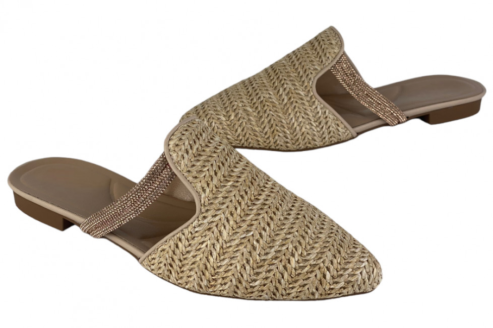 Γυναικεία Κλειστά Mules Strass Λουράκι