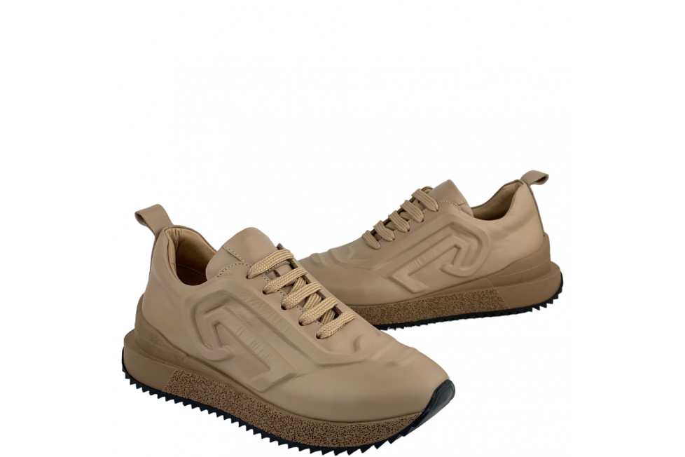 Γυναικεία Δερμάτινα Sneakers Με Σχέδιο