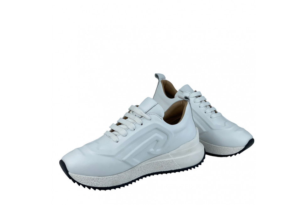 Γυναικεία Δερμάτινα Sneakers Με Σχέδιο