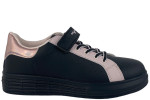 Μαύρα Sneakers Για Κορίτσι Με Ροζ Λεπτομέρεια