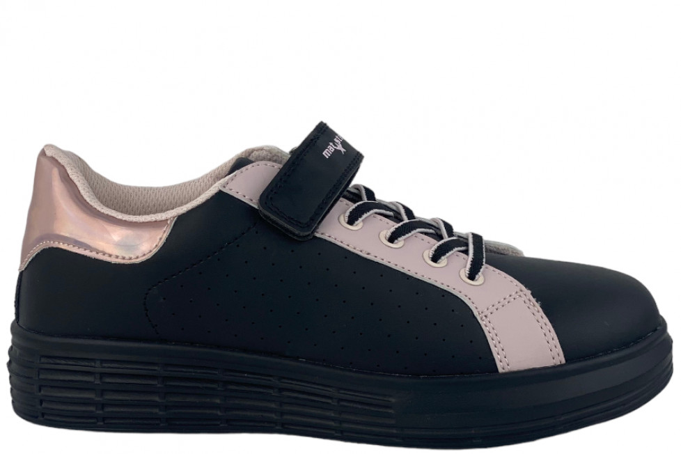 Μαύρα Sneakers Για Κορίτσι Με Ροζ Λεπτομέρεια