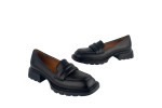 Γυναικεία Δερμάτινα Loafers Με Τετράγωνη Σόλα