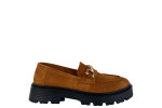 Γυναικεία Δερμάτινα Loafers Με Χρυσή Αλυσίδα