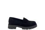 Γυναικεία Μαύρα Δερμάτινα Loafers