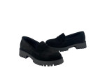 Γυναικεία Μαύρα Δερμάτινα Loafers