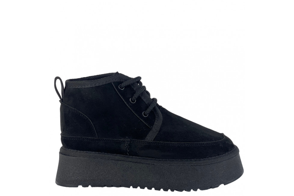Γυναικεία Κοντά Μποτάκια Με Επένδυση Και Κορδόνια