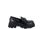 Γυναικεία Chunky Loafers Με Ασημί  Αλυσίδα