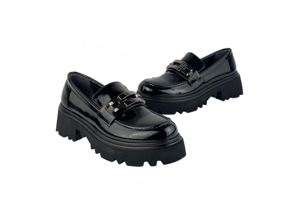 Γυναικεία Chunky Loafers Με Ασημί  Αλυσίδα