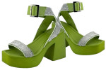 Γυναικεία Chunky Πέδιλα Με Strass Λουράκια