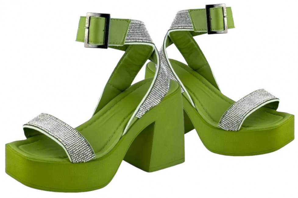 Γυναικεία Chunky Πέδιλα Με Strass Λουράκια