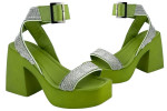 Γυναικεία Chunky Πέδιλα Με Strass Λουράκια