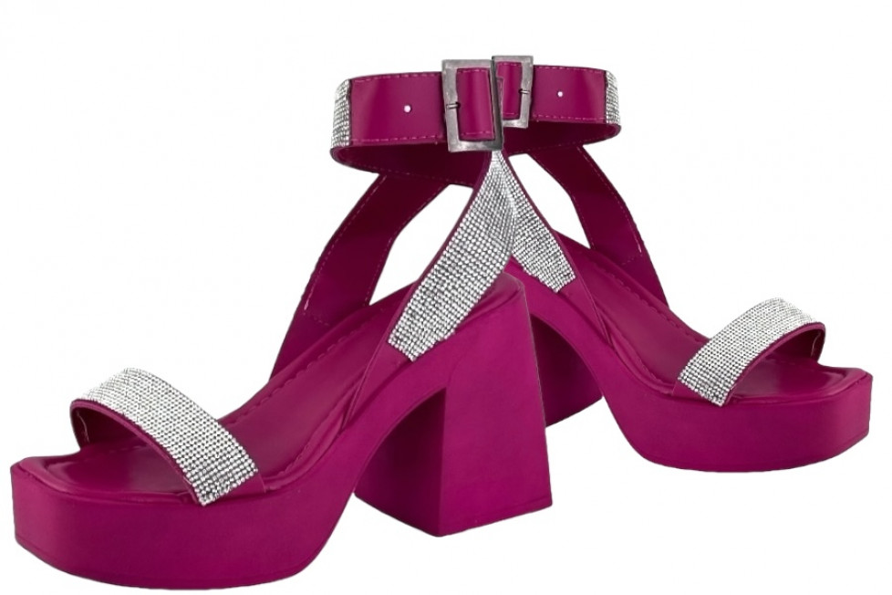 Γυναικεία Chunky Πέδιλα Με Strass Λουράκια