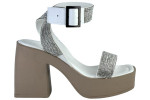 Γυναικεία Chunky Πέδιλα Με Strass Λουράκια